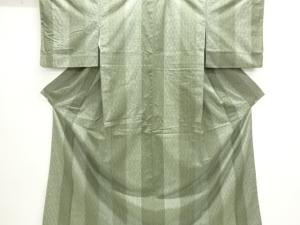 縞模様織出し手織り紬着物